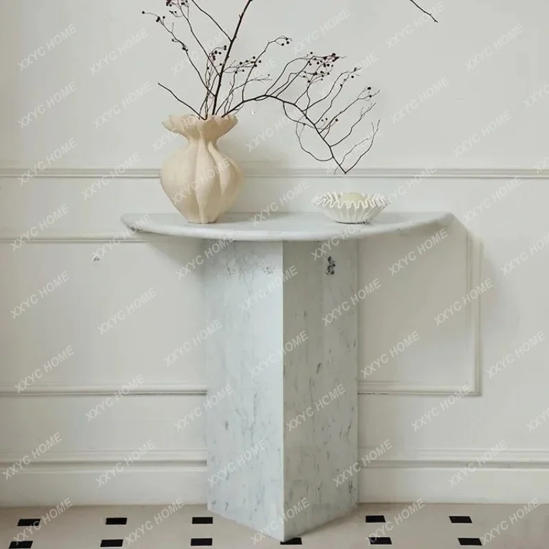 XX  natural marble extremely narrow entrance table in the ancient travertine entrance platform