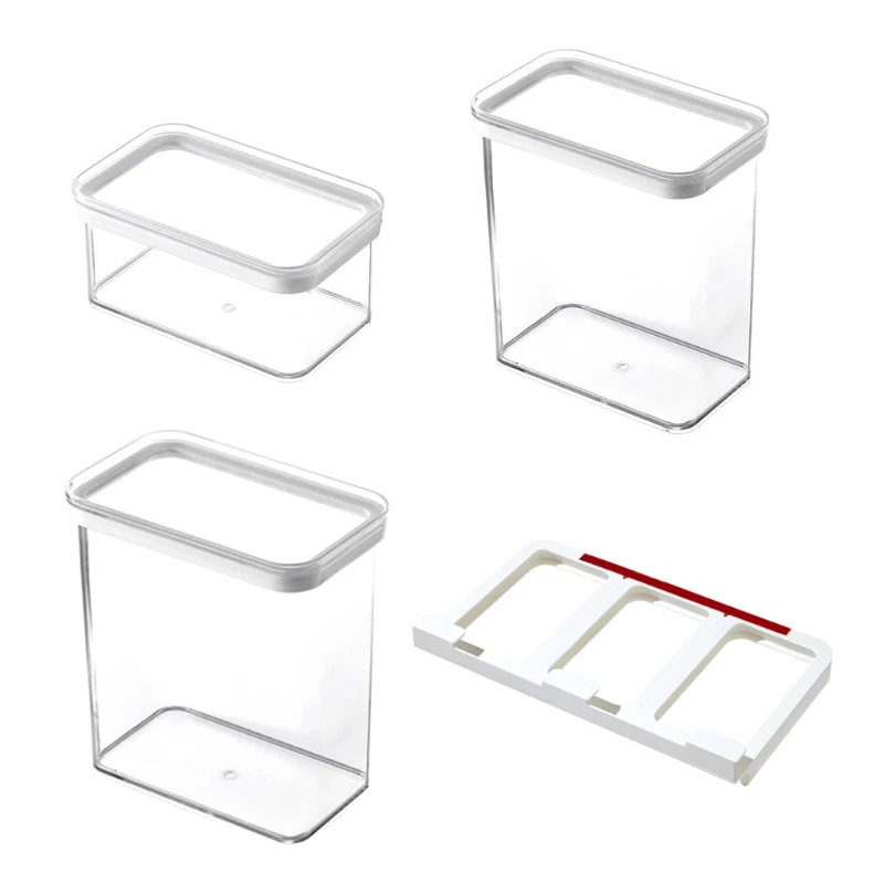 Kitchen Cabinet Hanging Plastic Airtight Storage Box Wall-Mount Sealed Grain Jar Dropsale