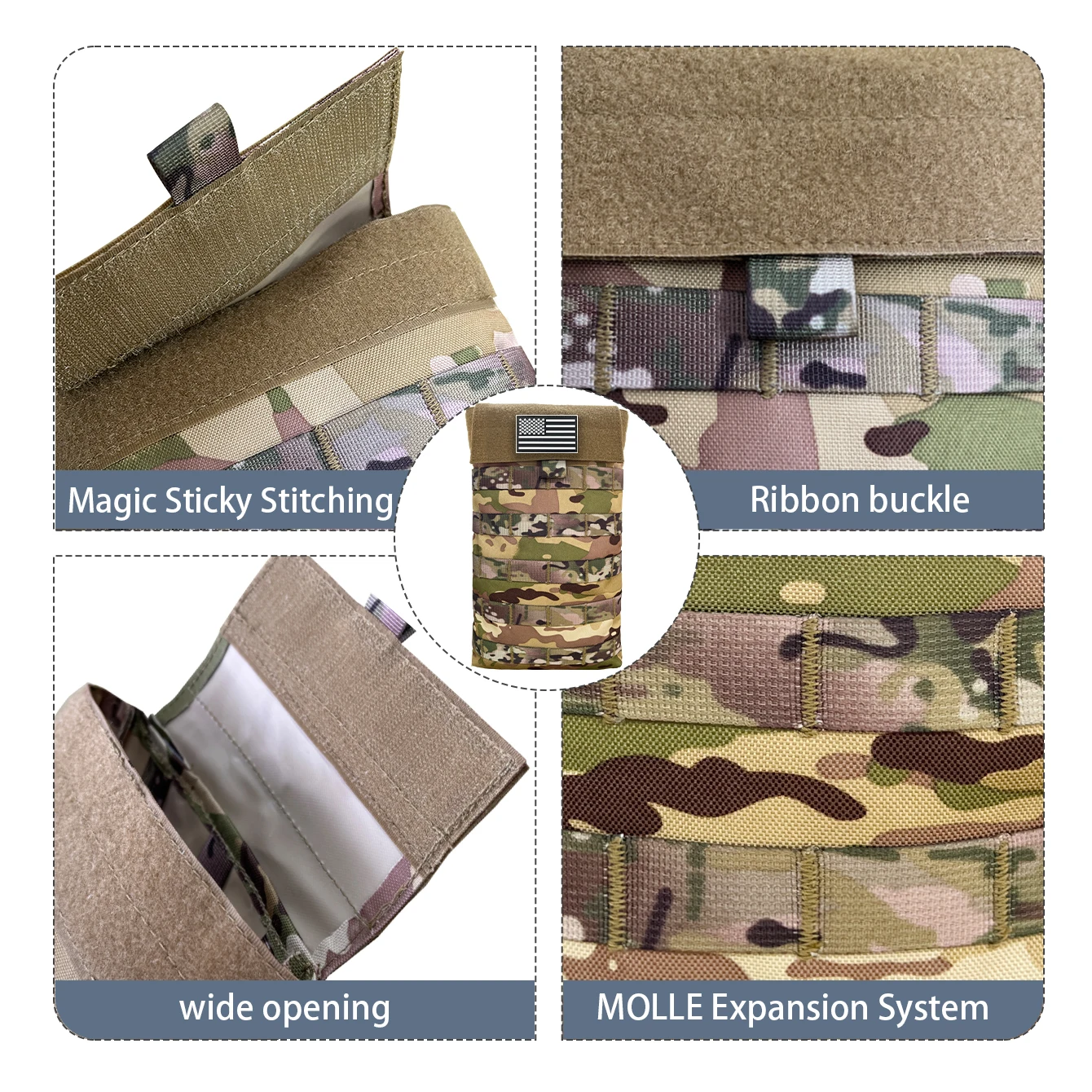 Molle-Erweiterungssystem, Mehrzweck-Rucksack mit weichem Wasserbeutel, Zubehörpaket für Bergsteigen im Freien – Detail 6