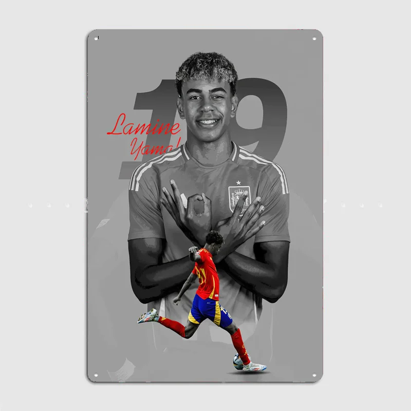 Lamine Yamal Pootball Player Poster Metal Tin Sign Indoor Outdoor Home Decor Bar Custom Posters Wall Room Decorations