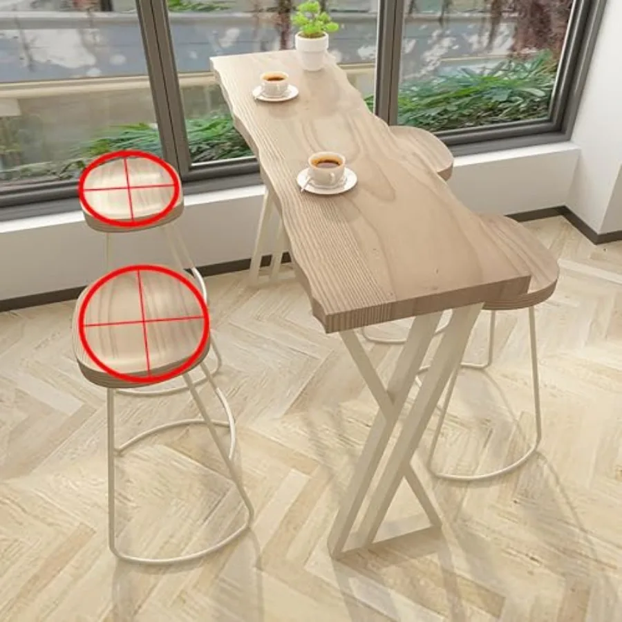

Modern Bar Table Kitchen Table, Narrow Side Table, for Home, Restaurant and Bar Chairs Not Included with Metal Legs Rectangular