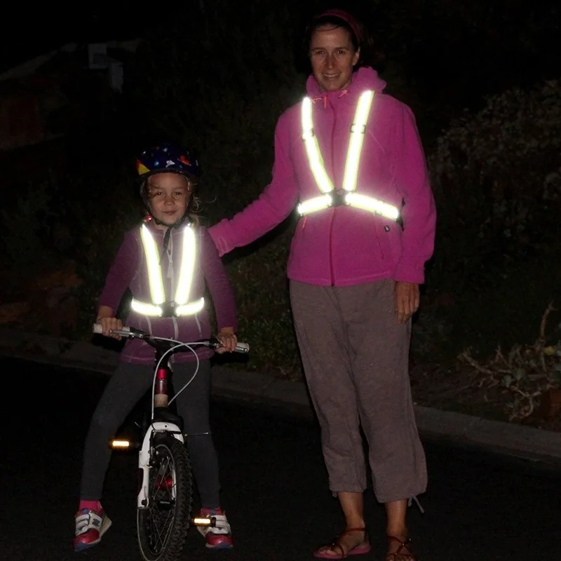 Chaleco reflectante Unisex, alta visibilidad, ajustable, tira elástica, seguridad, tráfico, trabajo nocturno, correr, ciclismo