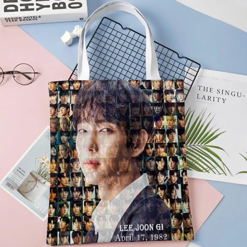 40x40cm LEE JOON GI Canvas Bag Harajuku School Women Shoulder Bag Large-capacity Casual Punk Vintage Handbag