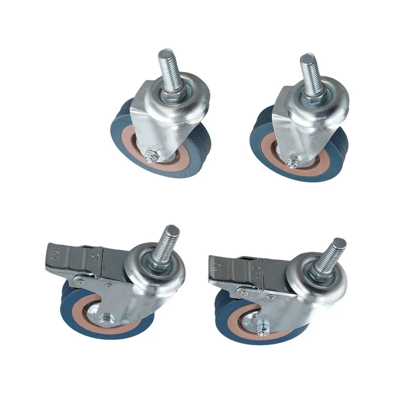 

Heavy Duty 75Mm Swivel Castor With Brake Trolley Casters Wheels For Furniture, Set Of 4