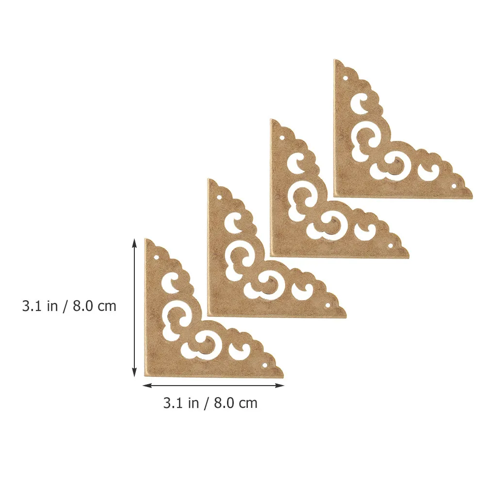 4Pcs Retro Copper Corner Guards Box Protectors Wooden Jewelry Case Edges Style Metal Bumpers Vintage Furniture Safety