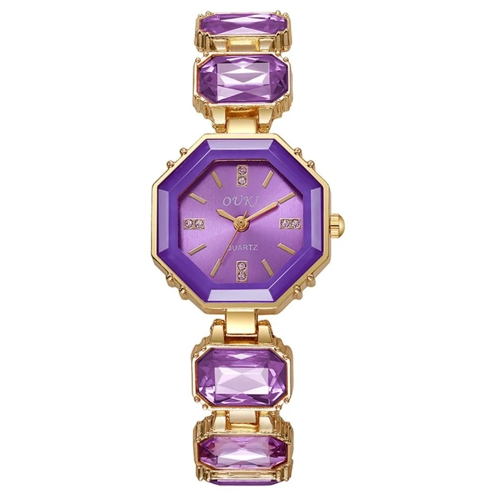 Lightweight Diamond-Encrusted Octagonal Bracelet Watch Colorful Quartz Movement Women's Watch Wrist Watch