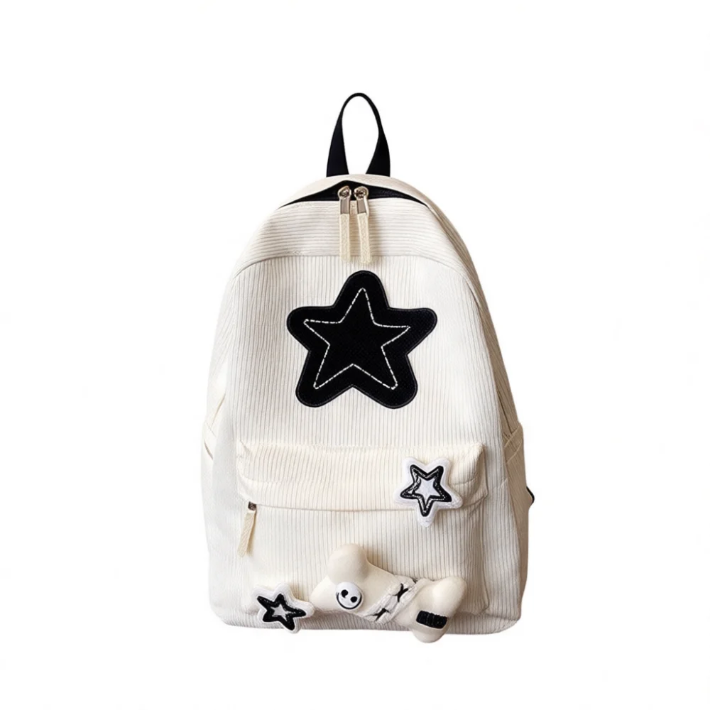 Fashion Star Print Schoolbag Women Japanese College Style Backpack Practical Travel Rucksack Laptop Daypack For Teens