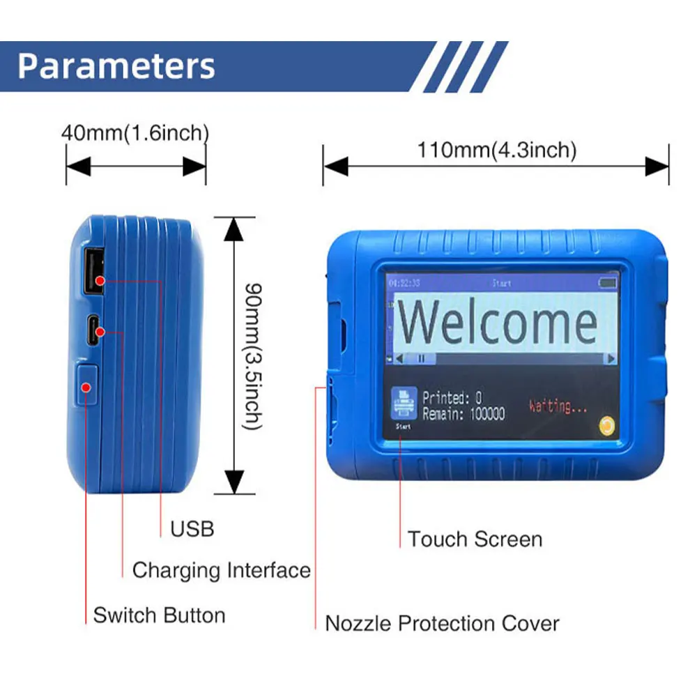 FÜR Glaube Flasche Batch Nummer Code Ablaufdatum Mini Handheld Drucker Tragbare Tij Inkjet Drucker mit Tintenpatrone