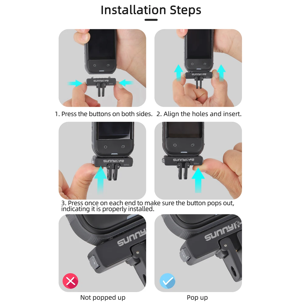 Sunnylife Magnetic Two Claw Adapter Action Camera For Insta360 X5/Ace/Ace Pro 2/Pro Magnetic Quick Release Adapter Mount Parts