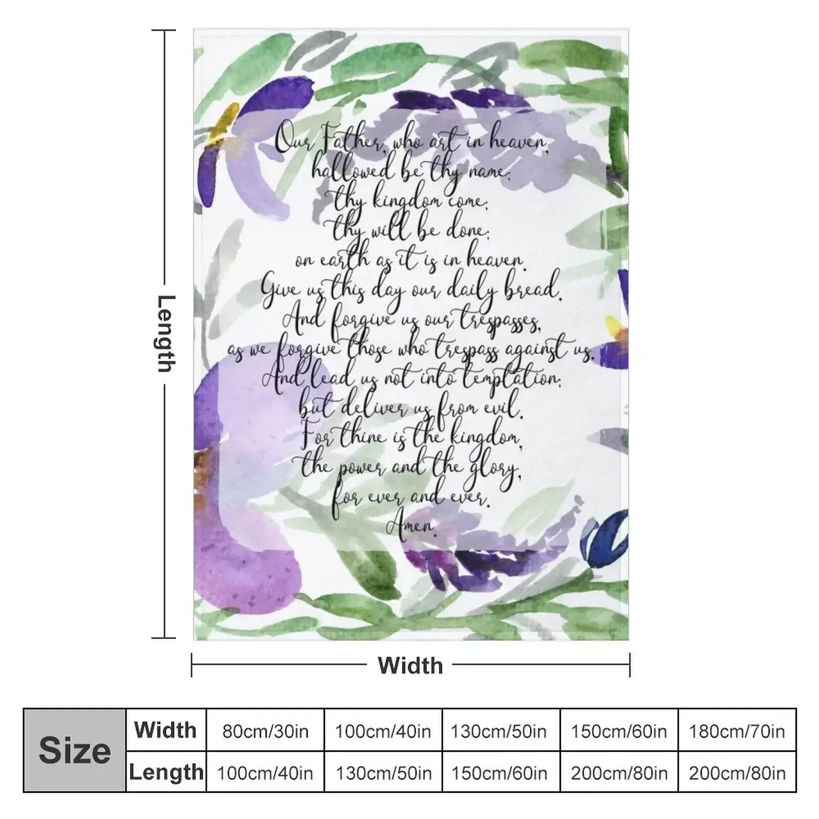 Our Father | Daily Prayer | Scripture Art Throw Blanket Soft wednesday Travel Moving Blankets