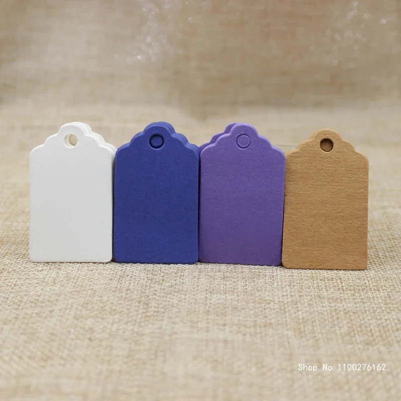 カスタム紙タグマルチカラーギフトハングタグ。DIY ブランクパープル/ブルー衣服生産タグ値札 5*3 センチメートル 500 個あたりロット