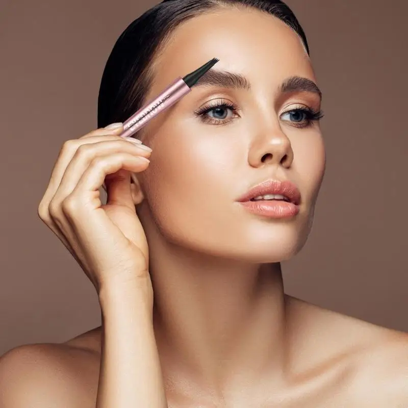 Crayon à sourcils imperméable durable stylo à sourcil liquide du stylo à sourcil avec 4 micro-fourchette pour recherche