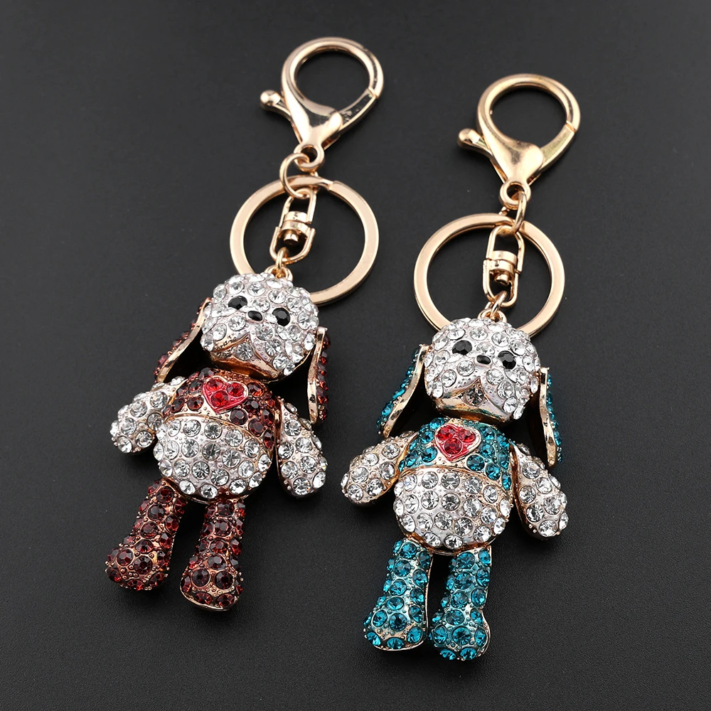 Niedlicher Hasen-Schlüsselanhänger für Damen und Herren, voller Glitzer, Strass, schöne Handtaschen-Dekoration, Tier-Schlüsselanhänger, Schmuck, Geschenke – Detail 6