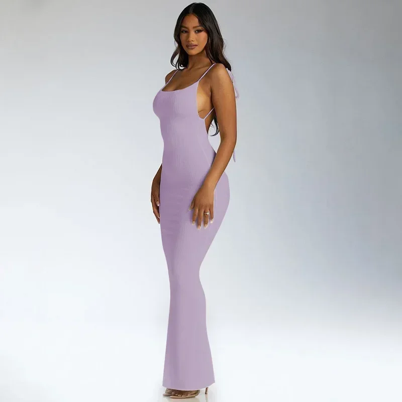 

Sleeveless Backless Slim Sexy Maxi Dress Spring Women Bandage Party Y2K Bodycon Elegant Clothing Korean Long Evening Dresses 원피스