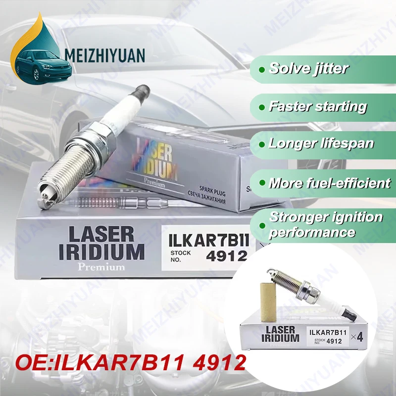 

4/8Pcs Iridium Spark Plug 4912 ILKAR7B11 for Toyota Corolla Matrix Prius V Pontiac Vibe Scion XD IQ Lexus CT200h 1.3L 1.8L