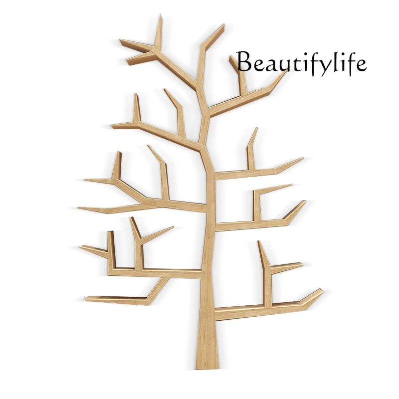 

Solid wood tree bookshelf decorative shelf wall wall hanging baffle creative bookcase floor display