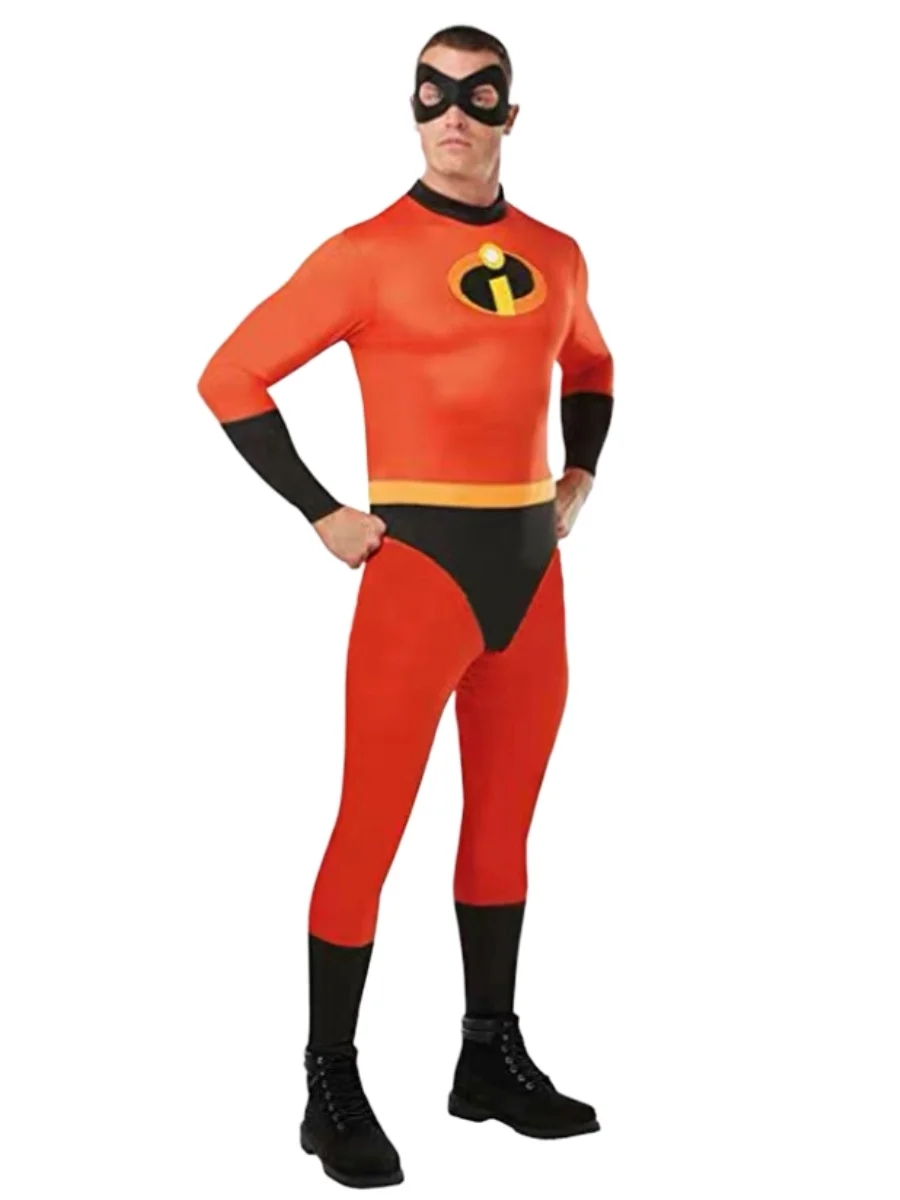 Disney Women and Men  Mr. Incredible Cosplay Costume Halloween Costume Kids Suit Mask Superhero Jumpsuits