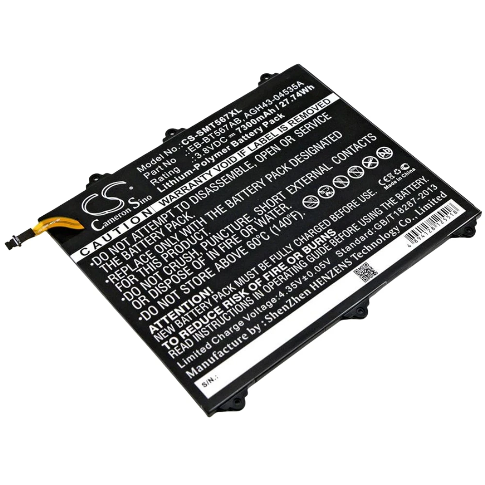 

Li-Polymer Tablet Battery for Samsung, 3.8V, 7300mAh, Compatible Models: Galaxy Tab E 9.6 XLTE, SM-T560NU, SM-T567, SM-T567V