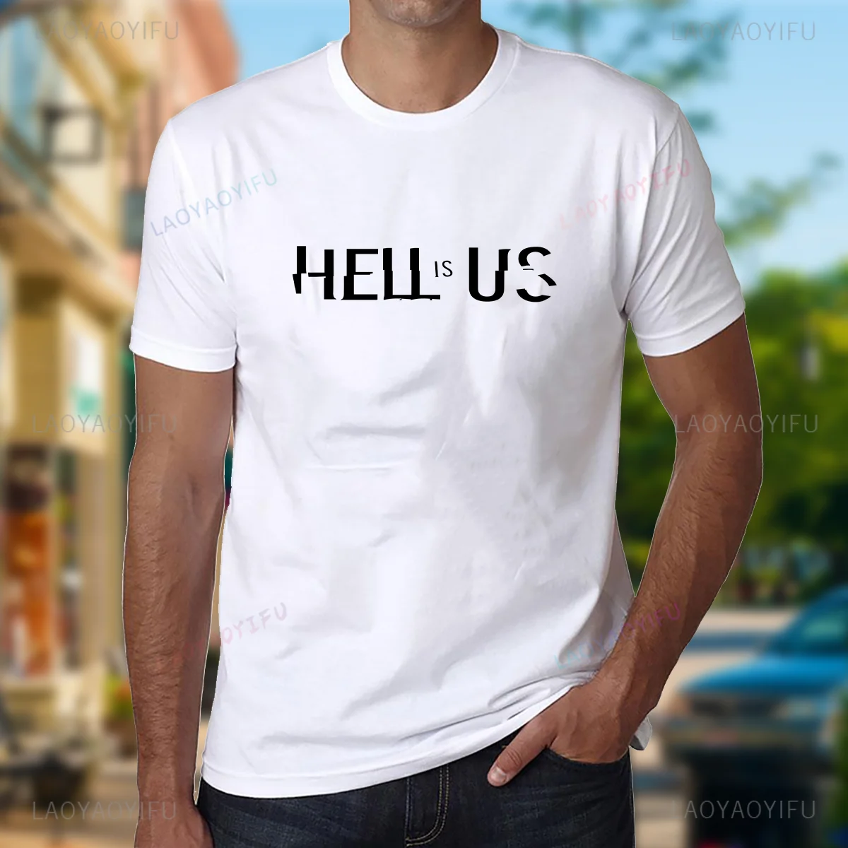 لعبة تي شيرت الجحيم هو الولايات المتحدة طباعة بلايز الجدة اللاعبين ملابس الصيف الرجال النساء مضحك الجرافيك القطن المحملة محب Ropa Hombre Mujer #1
