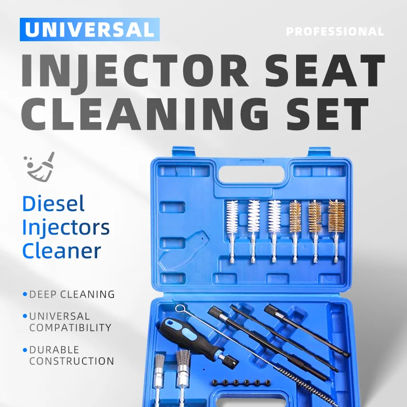 

Универсальный набор инструментов для чистки основания топливной форсунки 19-в-1 с многофункциональными щетками для чистки и выемки большинства автомобилей En