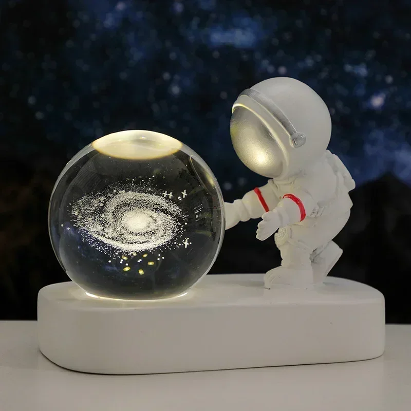 Astronaut Starry Sky Crystal Ball Night Light Desktop Luminous Decoration Atmosphere Light Decoration Children's Birthday Gifts