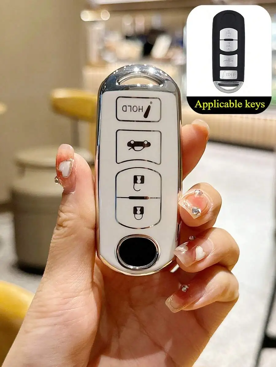 

1pc TPU Remote Key Fob Cover, Fashionable Car Accessory Gift For Car Enthusiasts, Suitable For Models: 2, 3, 6, Atenza, Axela,