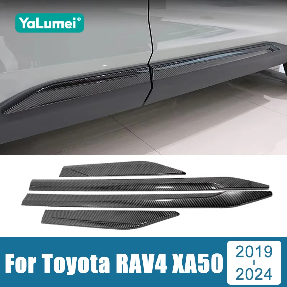 

Гибридный чехол для Toyota RAV4 XA50 2019 2020 2021 2022 2023 2024 RAV 4 ABS, корпус боковой двери автомобиля, зеркальная отделка, наклейки