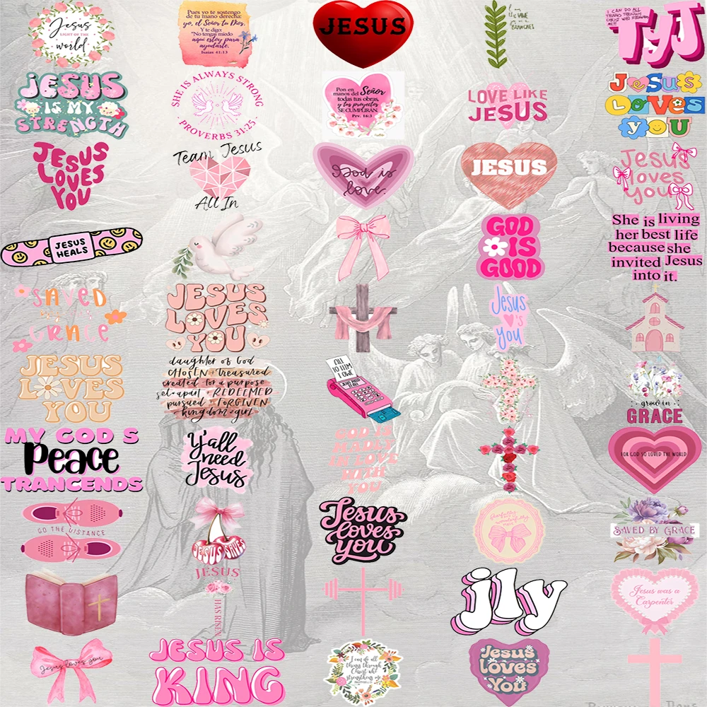 50 roze bijbelzinestickers Engelse inspirerende tekst gepersonaliseerde graffiti bagage waterdichte stickers decoratie