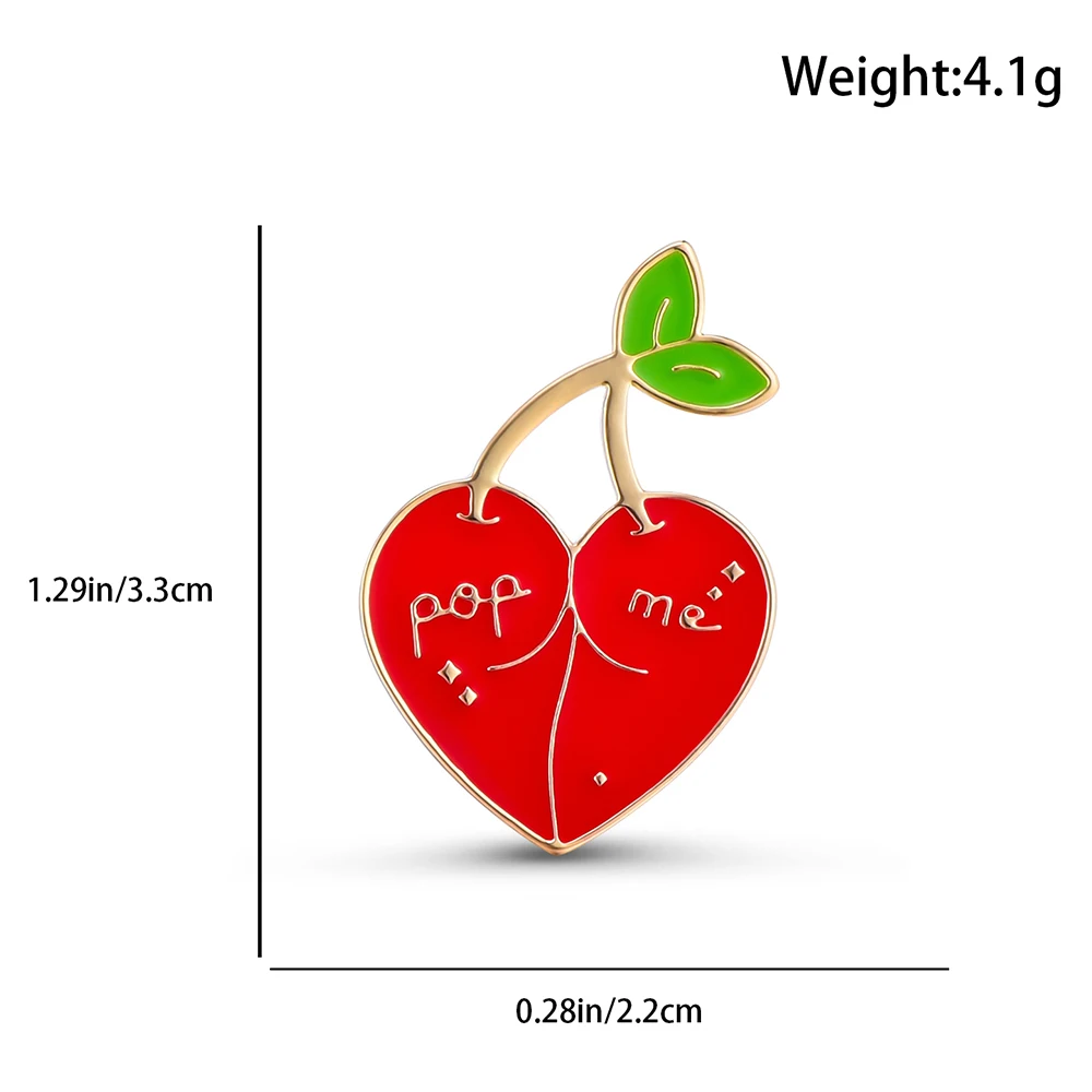 Creative Sexy Cherry Butt Enamel Brooch Fruit Design Badge Lapel Backpack Accessories Pin Jewelry Fun Gift