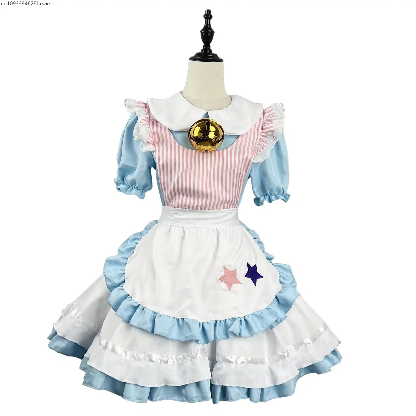 Cat Maid Cosplay Costume Lolita Dress with Apron Bell Pet Servant Uniform Anime Party Wear Carnival Outfit