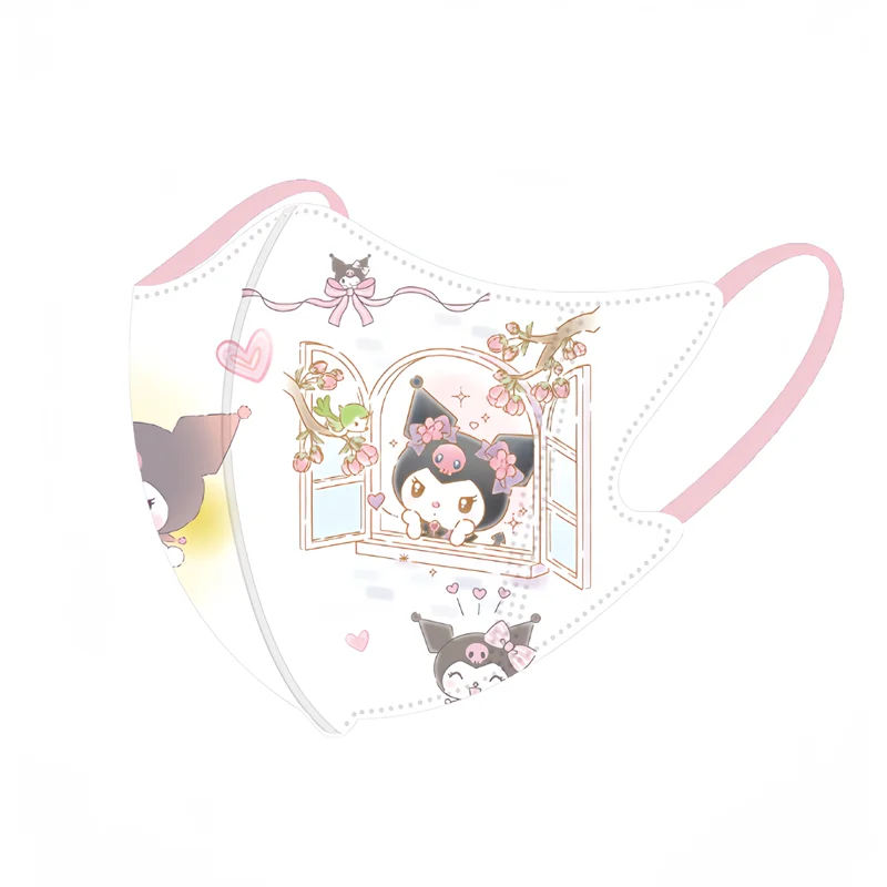 Kuromi Children Mask Originality Printing 3D Stereoscopic Disposable Mask Individual Packing Three Layer Protection Mask