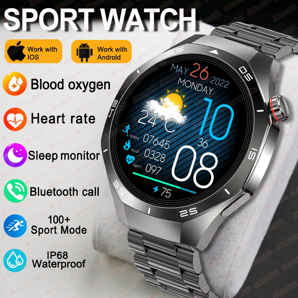 

GPS Sports Smart Watch Men AMOLED HD Screen Heart Rate Monitor Fitness track Bluetooth Call IP68 Waterproof Smartwatch 2025 New