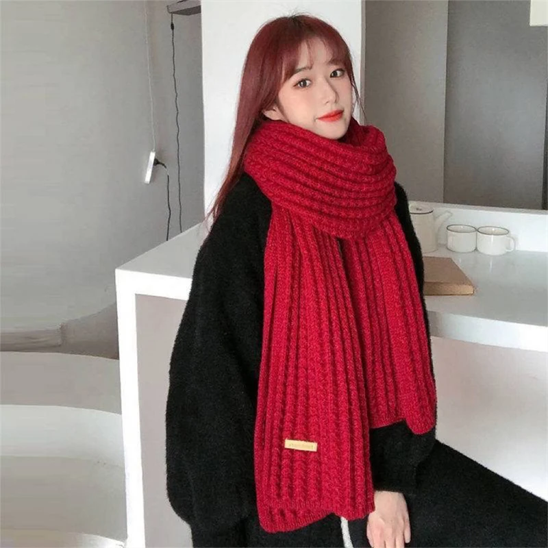 Korean Style Classic Houndstooth Double-sided Scarf Warm And Fashionable Scarf Versatile For Autumn And Winter