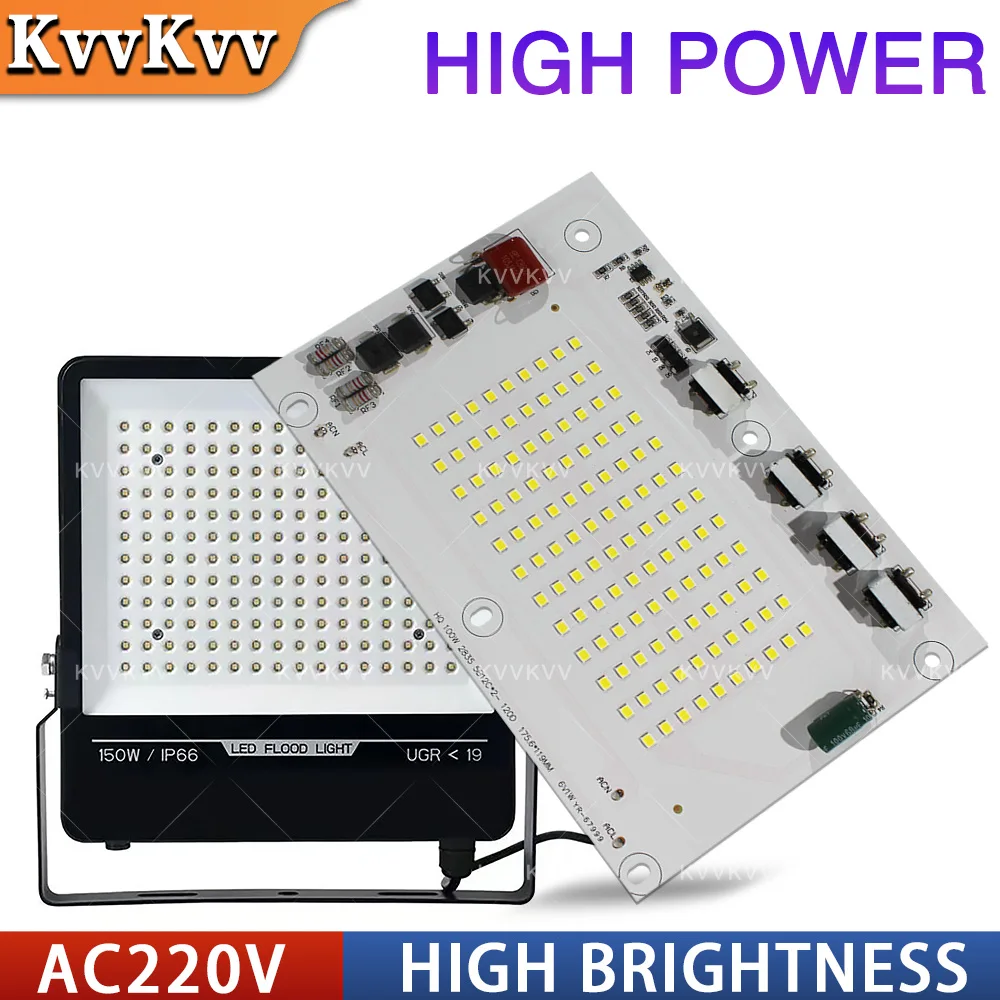 AC220V LED Light Board Driver-Free 2835 Chip 50W 100W 150W 200W 300W High Power Panel For Outdoor Floodlight Spotlight Lighting