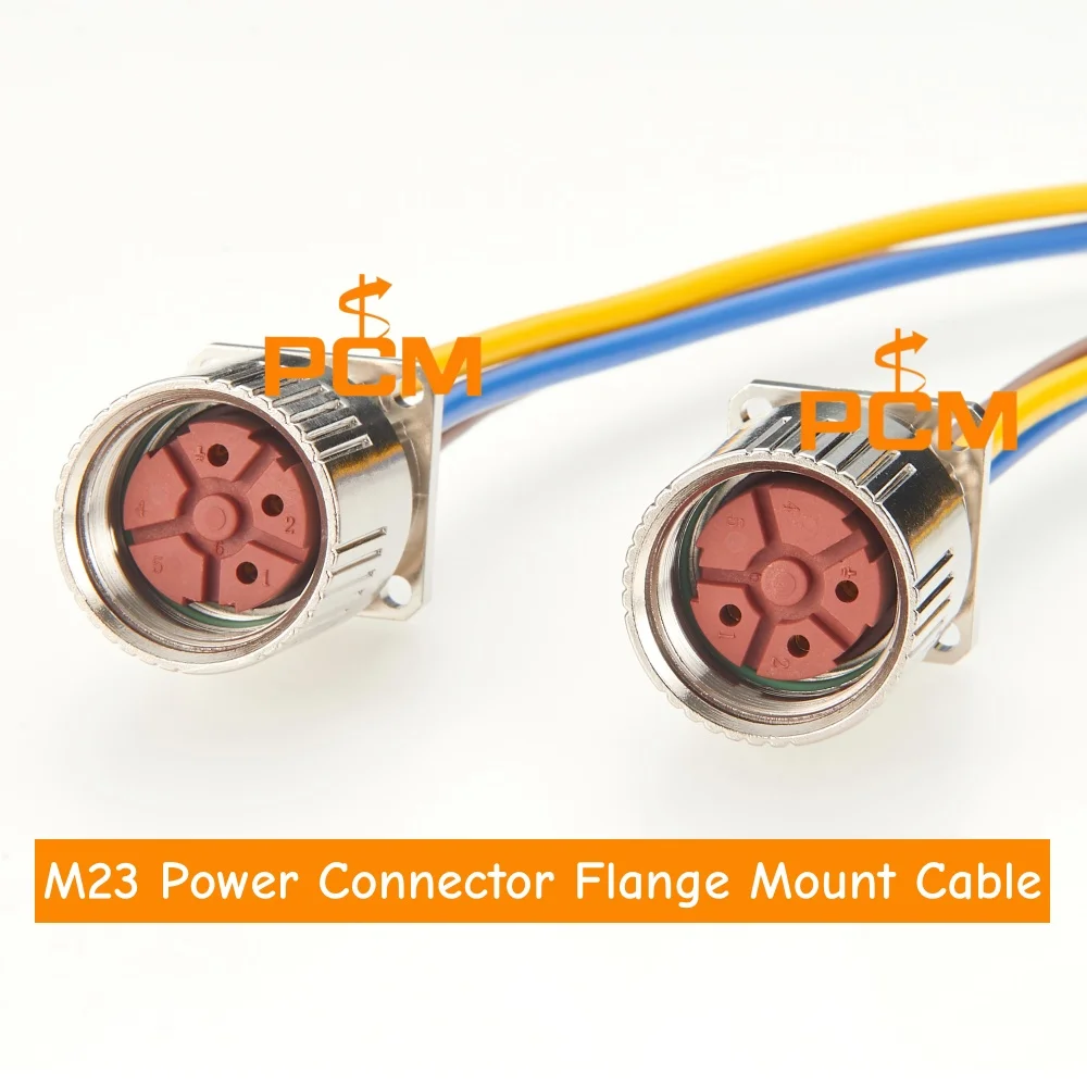 M23 Power-Buchsenstecker für offenes Kabel mit Flanschmontage für Servomotor, CNC-Maschine, Sensor, Aktuator, Industrieautomation – Detail 1