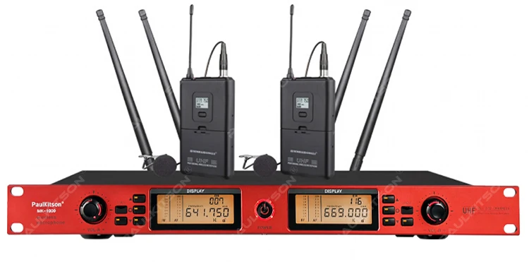 Paulkitson MK-1000 True Diversity Drahtloses Mikrofonsystem 640-690MHz Dual-Handmikrofon UHF Stabiles Signal für Karaoke Live – Detail 12