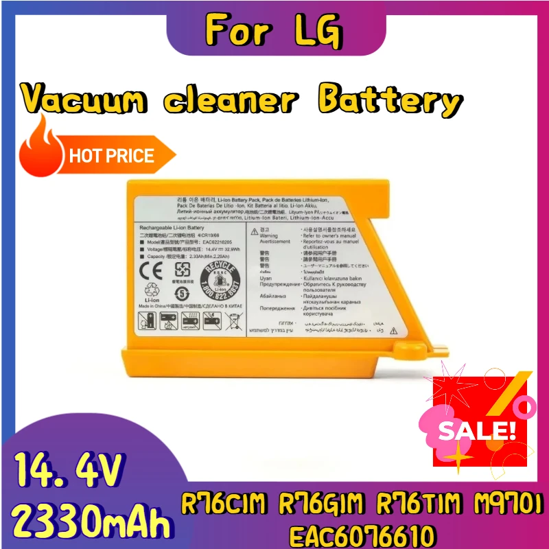 

14.4V 2330mAh for LG R76CIM R76GIM R76TIM M970l EAC6076610 Vacuum Cleaner Battery