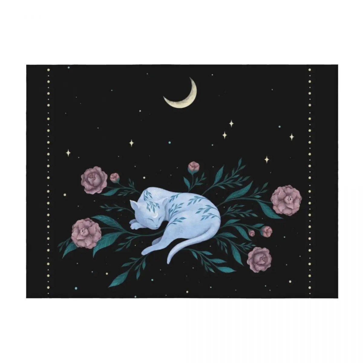 

Cat Dreaming of Moon Throw Blanket Summer Beddings Plaid sofa bed christmas gifts Blankets