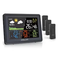 B0359 Digital Color Wireless Weather Station Wireless Indoor Outdoor Agricultural Weather Station w/3 Sensor Thermometer