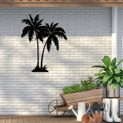 1pc Tropical Palm Tree Metal Wall Art, decorazione da parete per esterni, arte della foglia di palma, decorazioni per la casa sulla spiaggia, decorazioni per piante di Banana, casa costiera