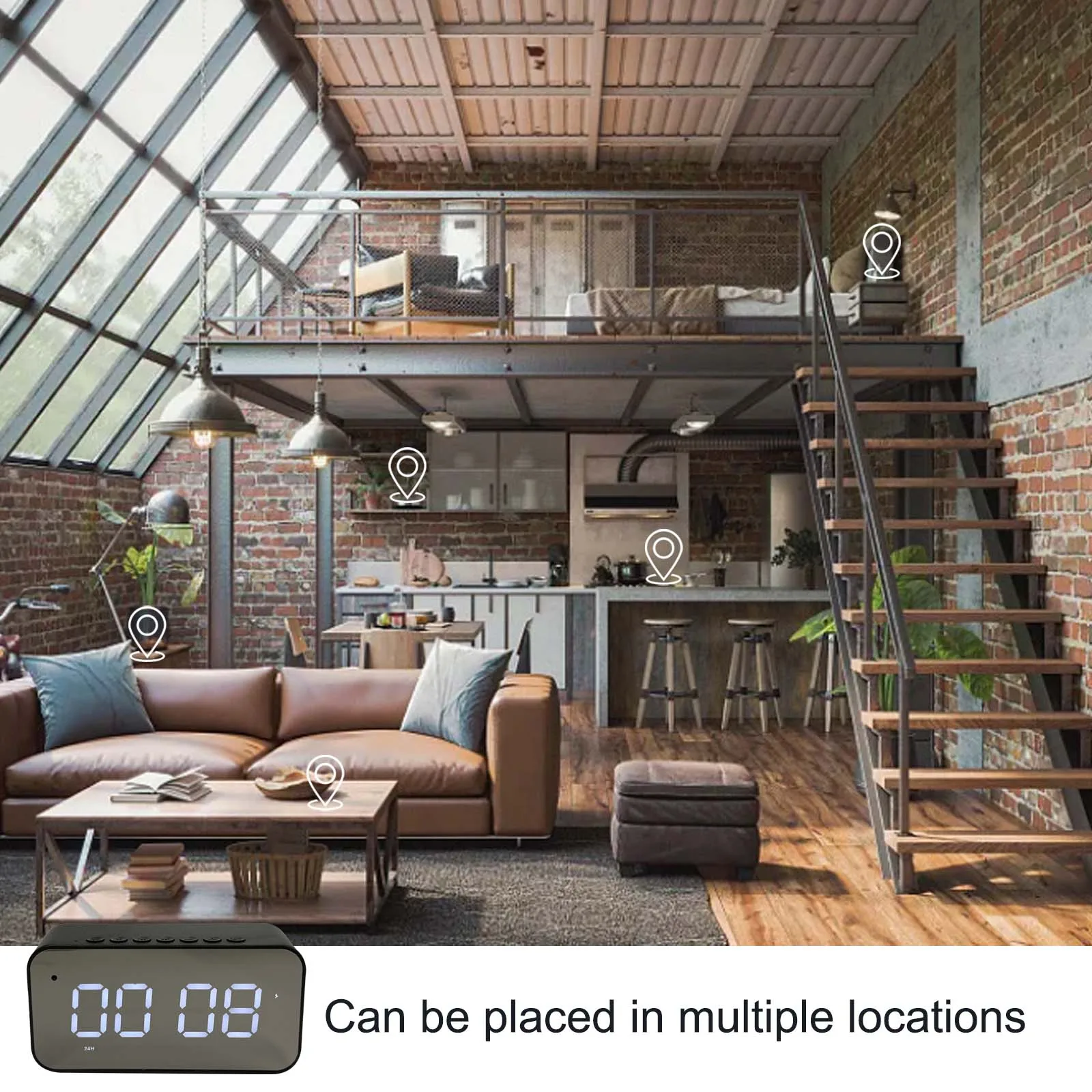 Smart Clock Camera with Temperature/Humidity Sensor, 4K WiFi, Motion Detection, Recording, Remote Viewing – Home Health Monitor