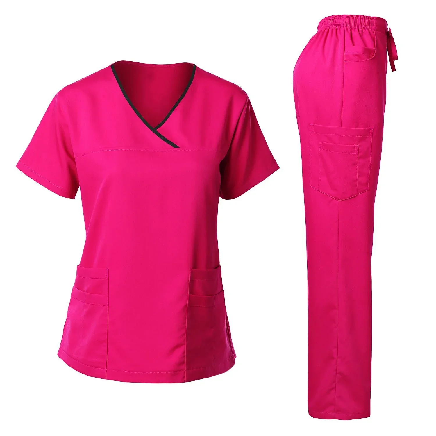 High Quality Surgical Uniform Woman Hospital Clinical Beauty Salon Spa Tops And Pants Medical Women Nursing Scrub Uniforms Sets