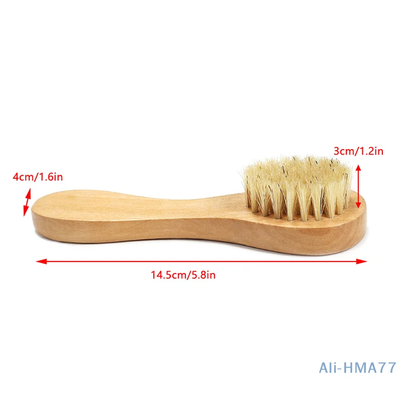 1 Pc Natuurlijke Gezicht Borstel Haren Exfoliërende Gezicht Borstels Houten Vrouw Man Huidverzorging Droog Lichaam Borstel Massager Scrubber Gereedschap