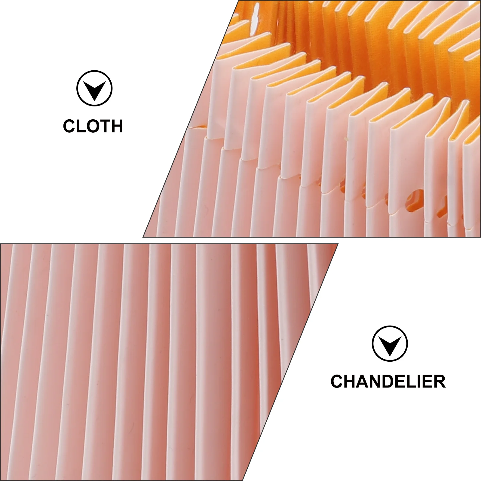 

1pc Pleated Lamp Shade Decorative Ceiling Light Cover For Bedroom Living Room Dust Protection Simple Style Hanging Lampshade