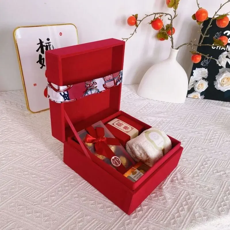 Wedding Party Handheld Gift Boxes Luxury Gift Box Preserved Flower Jewelry Cosmetic Storage Box Valentine's Day Velvet Gift Box