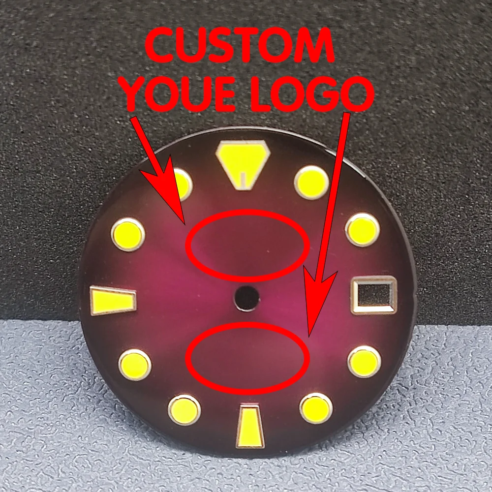 Einzel kalender uhr mit 28,5mm Durchmesser blaues Leucht zifferblatt für Zubehör für Uhrwerke nh35/nh36