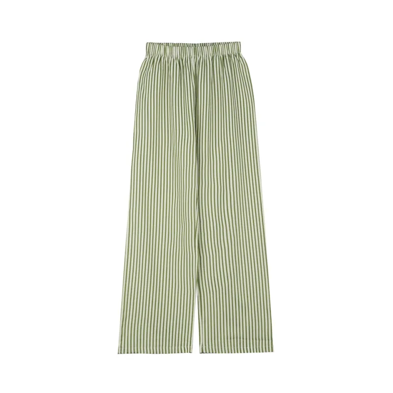 

Spring Summer Stripe Wide Leg Pants Women High Waist Loose Casual Versatile Breathable Trousers