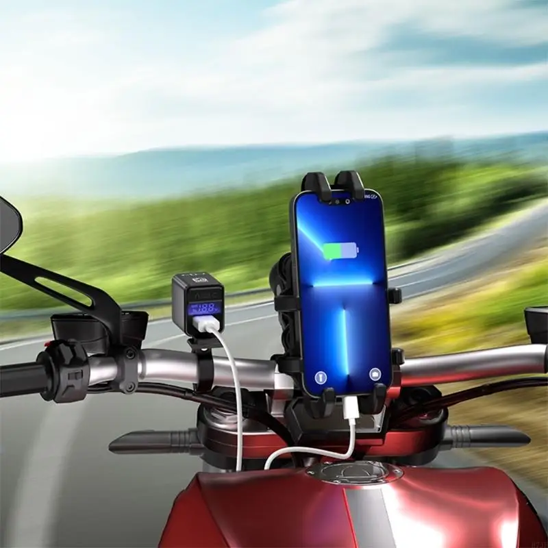 Cargador bidireccional para motocicleta H7JF, adaptador carga LED tipo C impermeable para exteriores, 22,5 USB, 100W, para