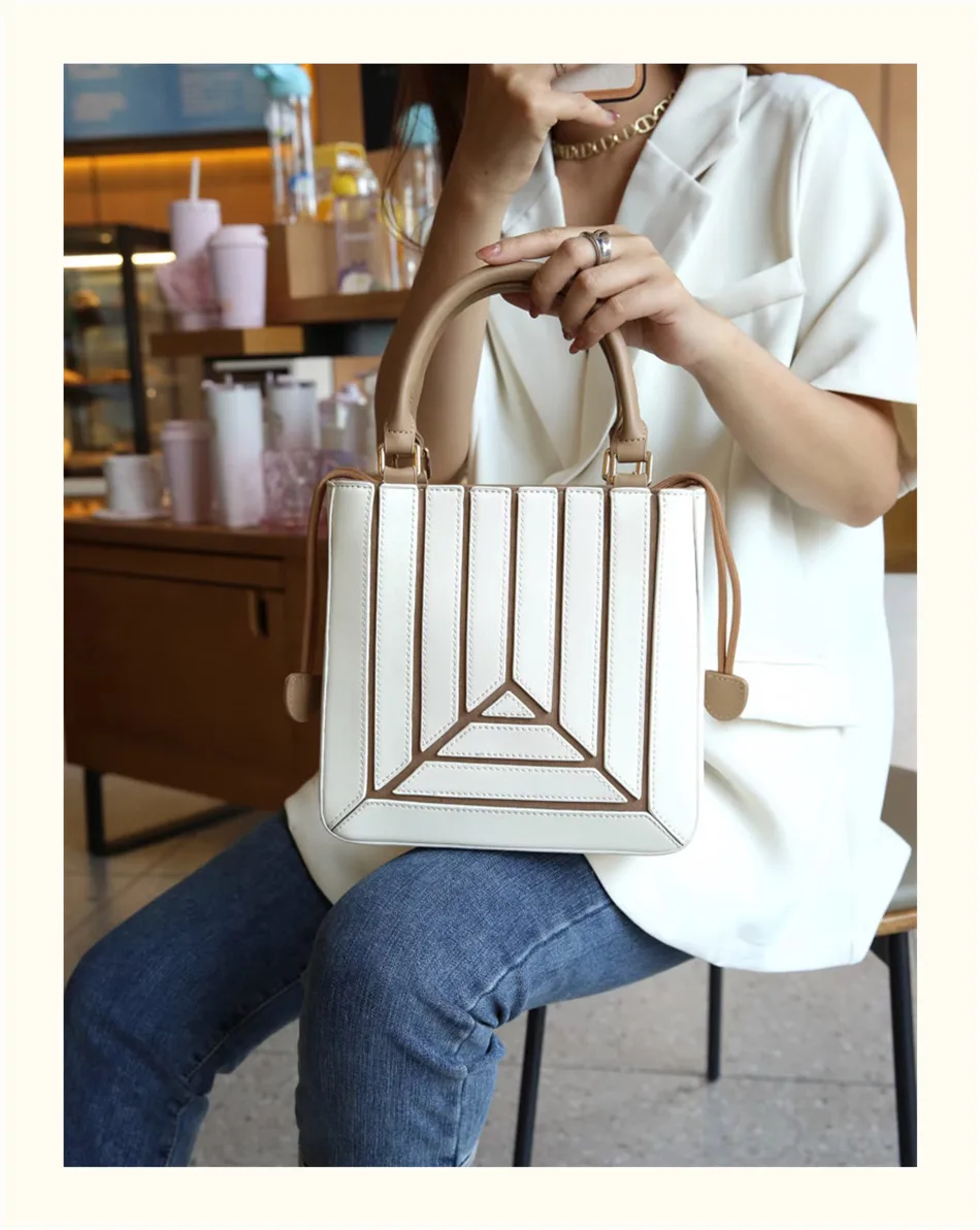 Brand Contrast Color Patchwork Women Shoulder Bag Drawstring Pu Leather Handbag and Purse Crossbody Bags ladies Totes bolsas