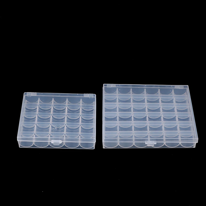 Boîte de rangement pour Végétde machine à coudre, 36 fentes, étui à bobine, boîte de rangement pour Végétde fil, plastique transparent, boîte de support transparente